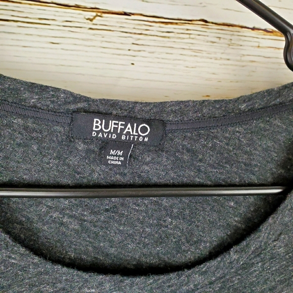 Buffalo David Bitton Heathered Grey Top - Picture 3 of 4